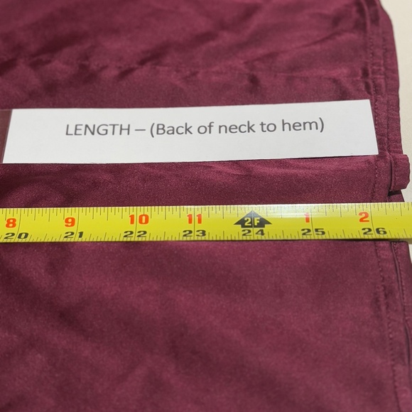 Chicos LongSleeve Button Down Shirt Stretch Silk Sz 3= XL Burgundy Classic Party - Picture 8 of 9